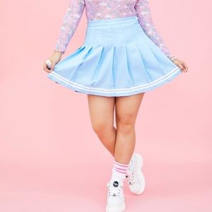 Dollskill Pleated Skirt Light Blue